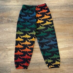 Aviator Nation Multicolor Shark Print Kids Joggers size 6